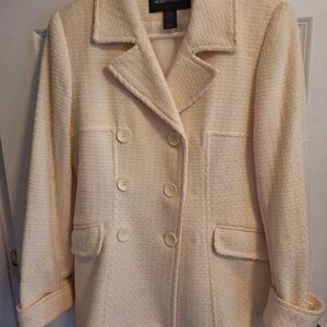 Moda international women's coat. Size M. White/ivory/cream.